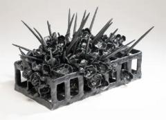  Joanna Poag Joanna Poag Binding Time Black Grid with Quills Ceramic Sculpture 2021 - 3539446
