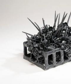  Joanna Poag Joanna Poag Binding Time Black Grid with Quills Ceramic Sculpture 2021 - 3539447