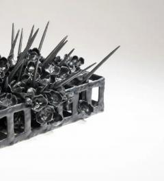  Joanna Poag Joanna Poag Binding Time Black Grid with Quills Ceramic Sculpture 2021 - 3539448