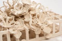  Joanna Poag Joanna Poag Binding Time Grid w Quatrefoils Flowers Ceramic Sculpture 2019 - 3539342