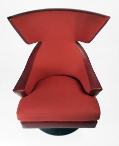  Joe D urso Knoll Leather Wing Back Swivel Lounge Chair Designed by Joe D urso - 2968134