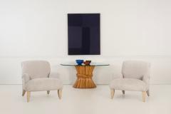  John Elinor McGuire McGuire Sculptural Rattan Bamboo Sheaf of Wheat Oval Console Table - 4460316