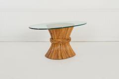  John Elinor McGuire McGuire Sculptural Rattan Bamboo Sheaf of Wheat Oval Console Table - 4460318