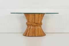 John Elinor McGuire McGuire Sculptural Rattan Bamboo Sheaf of Wheat Oval Console Table - 4460319