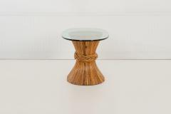  John Elinor McGuire McGuire Sculptural Rattan Bamboo Sheaf of Wheat Oval Console Table - 4460323