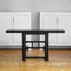  John Elinor McGuire Mcguire 70s console with opening shelf in black lacquered rattan - 3347591