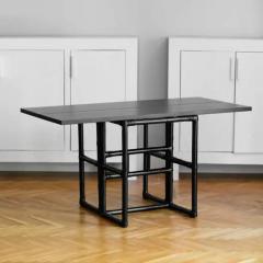  John Elinor McGuire Mcguire 70s console with opening shelf in black lacquered rattan - 3347595