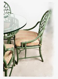  John Elinor McGuire Set of Four McGuire Cracked Ice Chairs and Table - 2243766