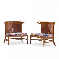  John Lubberts Lambert Mulder John Lubberts Lambert Mulder for Tomlinson Cane Walnut Slipper Chairs Pair - 4496974
