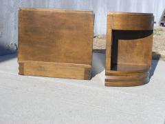  John Widdicomb Co Pair of American Art Deco Demilune Nightstands by Widdicomb - 112958