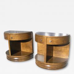  John Widdicomb Co Pair of American Art Deco Demilune Nightstands by Widdicomb - 113571