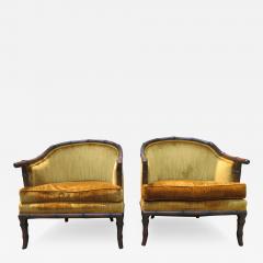  John Widdicomb Co Widdicomb Furniture Co Fantastic Pair Hollywood Regency Faux Bamboo Barrel Back Arm Club Chairs - 3225025