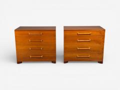  John Widdicomb Co Widdicomb Furniture Co John Widdicomb Chests of Drawers Walnut Brass USA 1960s - 4504778