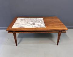  John Widdicomb Co Widdicomb Furniture Co John Widdicomb Marble and Walnut Coffee Table Robsjohn Gibbings Style - 3605317