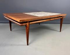  John Widdicomb Co Widdicomb Furniture Co John Widdicomb Marble and Walnut Coffee Table Robsjohn Gibbings Style - 3605332