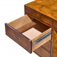 John Widdicomb Co Widdicomb Furniture Co John Widdicomb Mid Century Burlwood and Brass Campaign Executive Desk - 4515251
