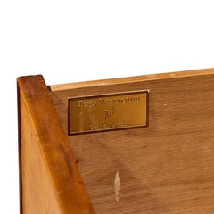  John Widdicomb Co Widdicomb Furniture Co John Widdicomb Mid Century Burlwood and Brass Campaign Executive Desk - 4721463