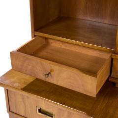  John Widdicomb Co Widdicomb Furniture Co John Widdicomb Mid Century Walnut and Brass Credenza with Hutch - 4251603