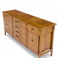  John Widdicomb Co Widdicomb Furniture Co John Widdicomb Mid Century Walnut and Brass Credenza with Hutch - 4251607