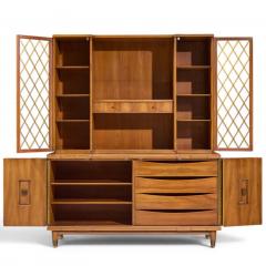  John Widdicomb Co Widdicomb Furniture Co John Widdicomb Mid Century Walnut and Brass Credenza with Hutch - 4652575