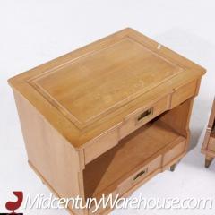 John Widdicomb Co Widdicomb Furniture Co John Widdicomb Mid Century Walnut and Brass Nightstands Pair - 3598478