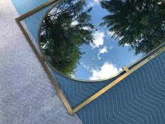  John Widdicomb Co Widdicomb Furniture Co Magnificent John Widdicomb Brass Wall Mirror Mid Century Modern - 3269412