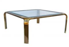  John Widdicomb Co Widdicomb Furniture Co Mid Century Hollywood Regency John Widdicomb Brass Glass Square Cocktail Table - 3136588