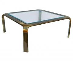  John Widdicomb Co Widdicomb Furniture Co Mid Century Hollywood Regency John Widdicomb Brass Glass Square Cocktail Table - 3136616