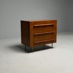  John Widdicomb Co Widdicomb Furniture Co Mid Century Modern Chest by T H Robsjohn Gibbings for Widdicomb Walnut and Cane - 3417826