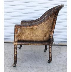  John Widdicomb Co Widdicomb Furniture Co Pair John Widdicomb Cane Faux Bamboo Barrel Chairs - 2706115