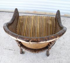  John Widdicomb Co Widdicomb Furniture Co Pair John Widdicomb Cane Faux Bamboo Barrel Chairs - 2706118