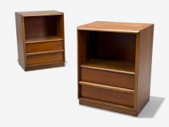  John Widdicomb Co Widdicomb Furniture Co T H Robsjohn Gibbings American Modern Walnut Open Nightstands USA 1960s - 4427470