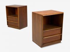  John Widdicomb Co Widdicomb Furniture Co T H Robsjohn Gibbings American Modern Walnut Open Nightstands USA 1960s - 4427472