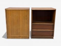  John Widdicomb Co Widdicomb Furniture Co T H Robsjohn Gibbings American Modern Walnut Open Nightstands USA 1960s - 4427479