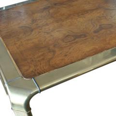  John Widdicomb Co Widdicomb Furniture Co Vintage Midcentury Widdicomb Brass and Burl Wood Dining Table - 2708076