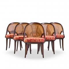  John Widdicomb Co Widdicomb Furniture Co Widdicomb Mid Century Camel Back Cane and Mahogany Dining Chairs Set of 6 - 4527402