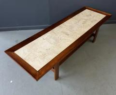  John Widdicomb Co Widdicomb Furniture Co Widdicomb Travertine and Walnut Coffee Table by Dale Ford Mid Century - 4033300