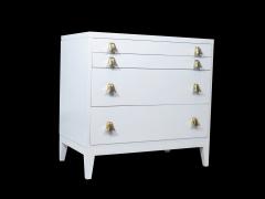  John Widdicomb Co Widdicomb Furniture Co Widdicomb White Lacquered Dresser Cabinet with Brass Pulls - 1540573