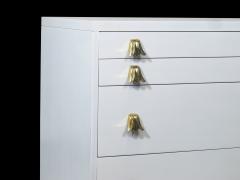  John Widdicomb Co Widdicomb Furniture Co Widdicomb White Lacquered Dresser Cabinet with Brass Pulls - 1540575