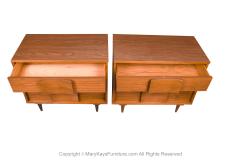  Johnson Carper Mid Century Pair Nightstands Commodes Tables Johnson Carper - 3285792