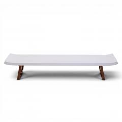  Johnson Furniture Company Paul Frankl for Johnson Furniture Company Cork and Mahogany Coffee Table Bench - 4580378