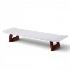 Johnson Furniture Company Paul Frankl for Johnson Furniture Company Cork and Mahogany Coffee Table Bench - 4580380