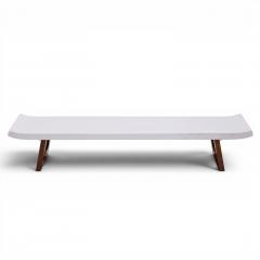  Johnson Furniture Company Paul Frankl for Johnson Furniture Company Cork and Mahogany Coffee Table Bench - 4580383