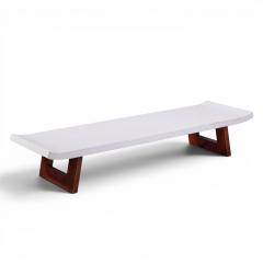 Johnson Furniture Company Paul Frankl for Johnson Furniture Company Cork and Mahogany Coffee Table Bench - 4580384