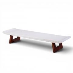  Johnson Furniture Company Paul Frankl for Johnson Furniture Company Cork and Mahogany Coffee Table Bench - 4580386