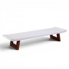  Johnson Furniture Company Paul Frankl for Johnson Furniture Company Cork and Mahogany Coffee Table Bench - 4582005
