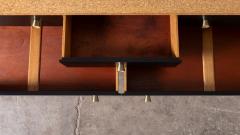  Johnson Furniture Paul Frankl Cork Black Lacquer 9 Drawer Dresser with Brass Hardware 1950s - 4547429