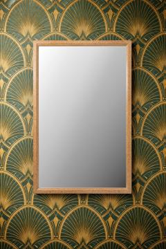  Johnson Furniture Paul Frankl Large Waxed Cork Wall Mirror for Johnson Furniture 1950s - 4547066