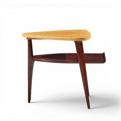  Johnson Furniture Paul Frankl for Johnson Furniture Mid Century Cork and Mahogany Side End Table - 4685363