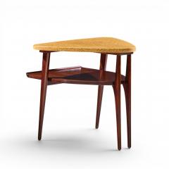  Johnson Furniture Paul Frankl for Johnson Furniture Mid Century Cork and Mahogany Side End Table - 4689019